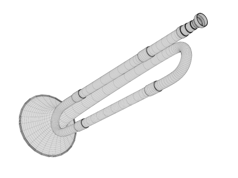 Trumpet brass 02 3D Model