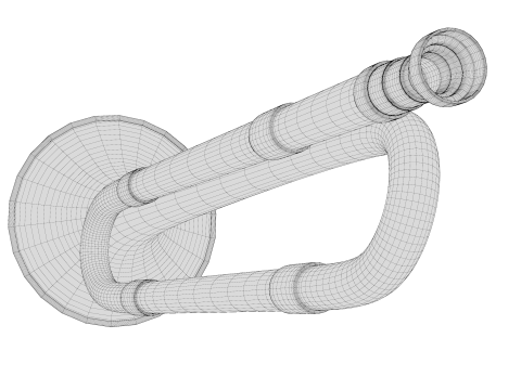 Trumpet brass 02 3D Model