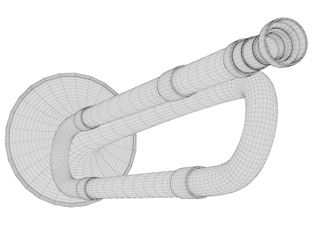 Trumpet brass 02 3D Model