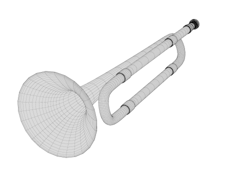 Trumpet brass 02 3D Model