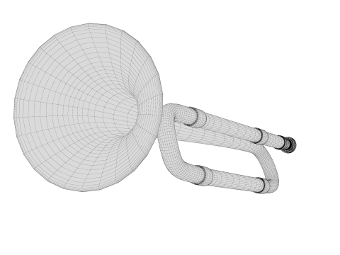 Trumpet brass 02 3D Model