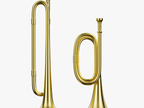 2 trumpet brass 3D Model