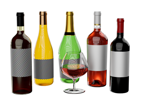 Wine bottle collection 3D 模型