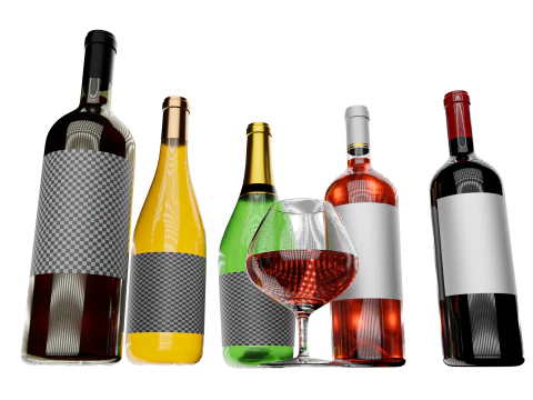 Wine bottle collection 3D Model