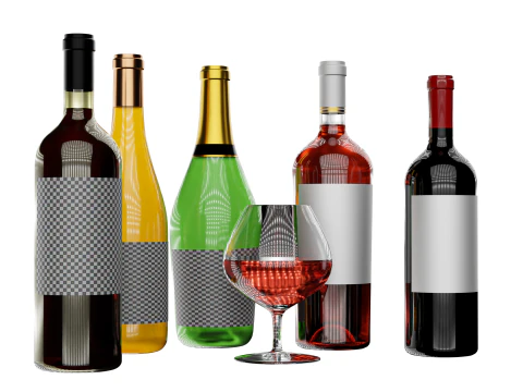 Wine bottle collection 3D Model
