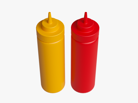 Ketchup Mayonnaise Bottle Modelo 3D