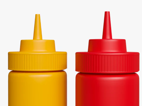 Ketchup Mayonnaise Bottle 3D Model