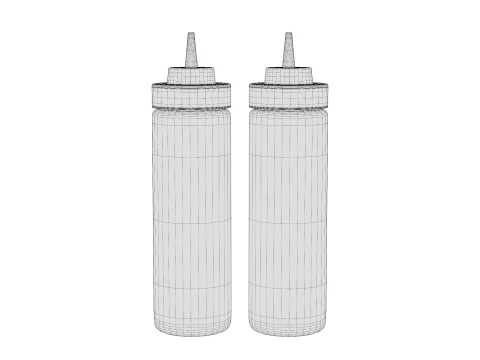 Ketchup Mayonnaise Bottle 3D Model