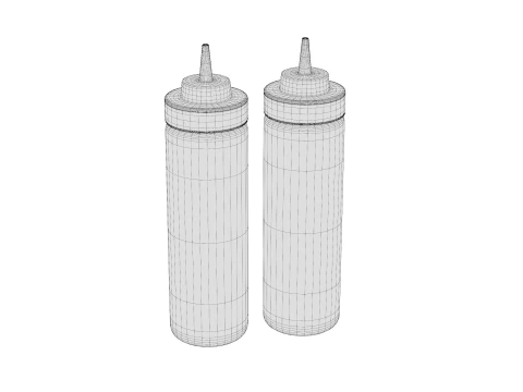Ketchup Mayonnaise Bottle 3D Model
