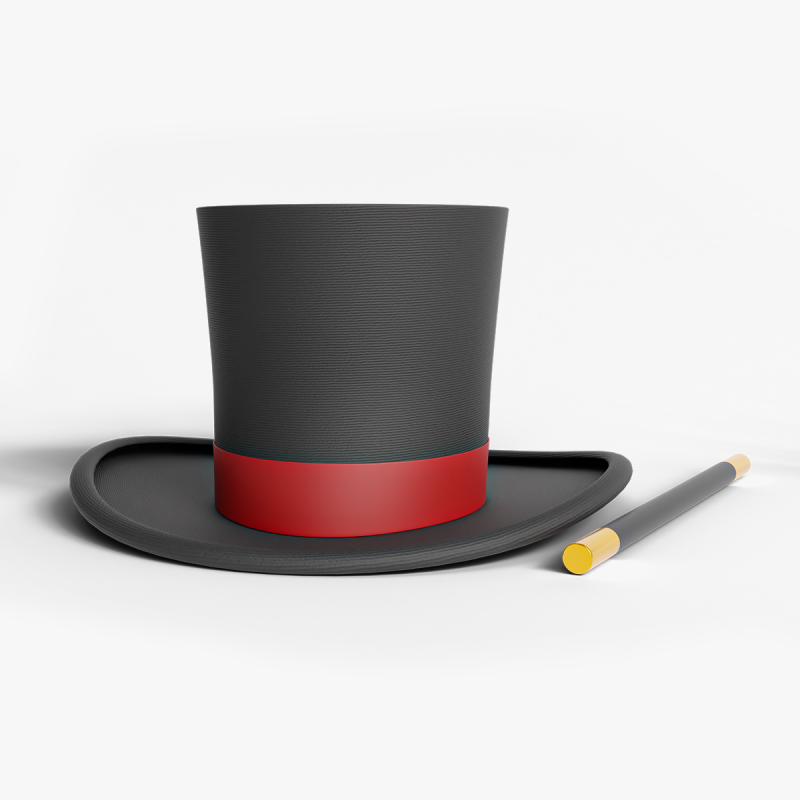 Magician hat 3D Model .c4d .max .obj .3ds .fbx .stl .blend 