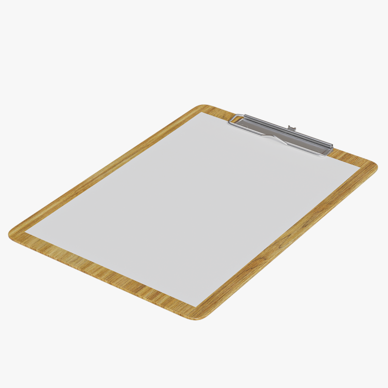 Clipboard paper 3D Modell .c4d .max .obj .3ds .fbx .stl .blend