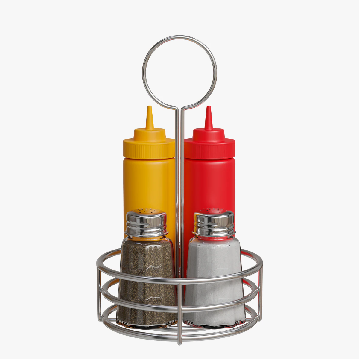 Diner Condiment Caddy 3D Model .c4d .max .obj .3ds .fbx .stl .blend