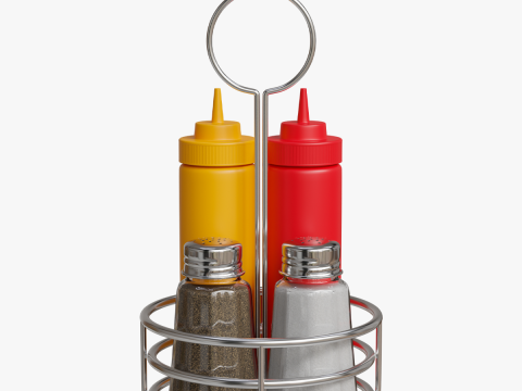 Diner Condiment Caddy 3D Model