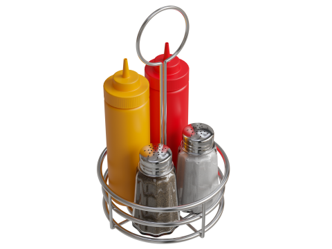 Diner Condiment Caddy 3D Modell