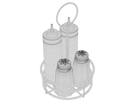 Diner Condiment Caddy 3D Model