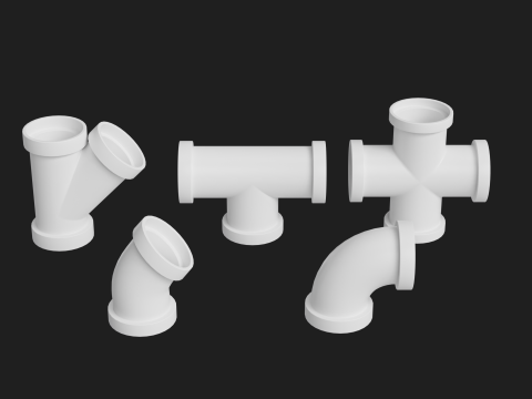 PVC Pipe Joints 3D 모델