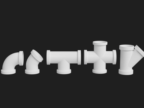 PVC Pipe Joints 3D 모델