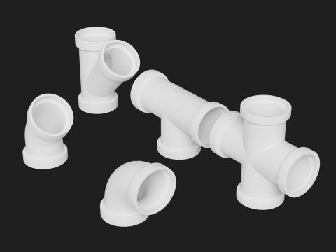 PVC Pipe Joints 3D 모델
