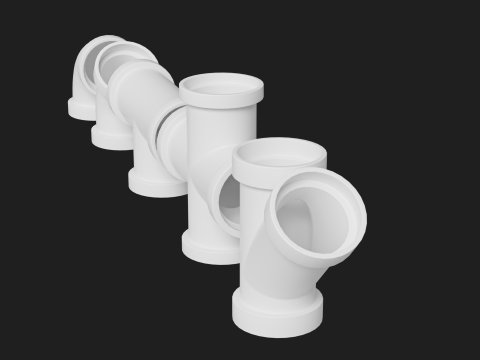 PVC Pipe Joints 3D 모델