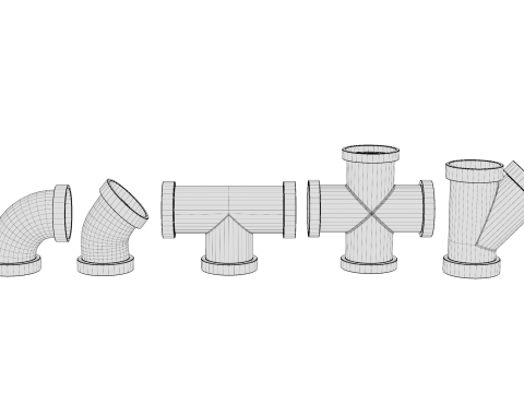 PVC Pipe Joints 3D 모델