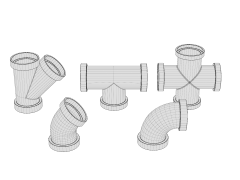 PVC Pipe Joints 3D 모델