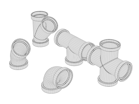 PVC Pipe Joints 3D 모델