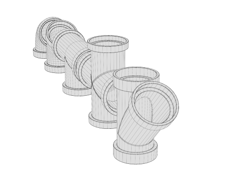 PVC Pipe Joints 3D 모델