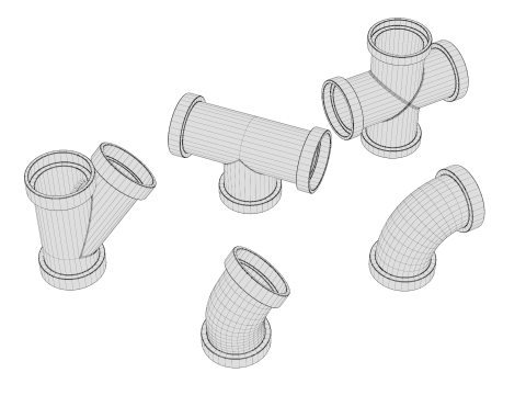 PVC Pipe Joints 3D 모델