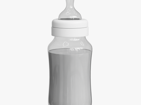 Baby Bottle With Milk 3D 모델