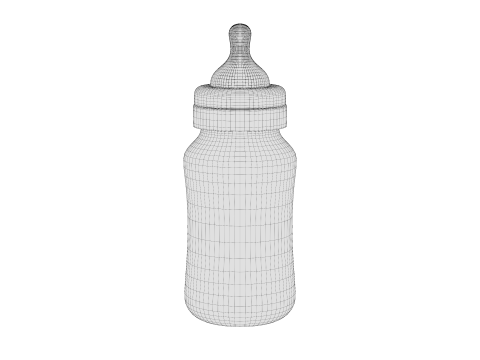 Babyfles Met Melk 3D Model