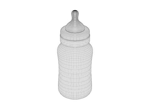 Babyfles Met Melk 3D Model