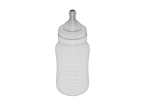 Mamadeira Com Leite Modelo 3D