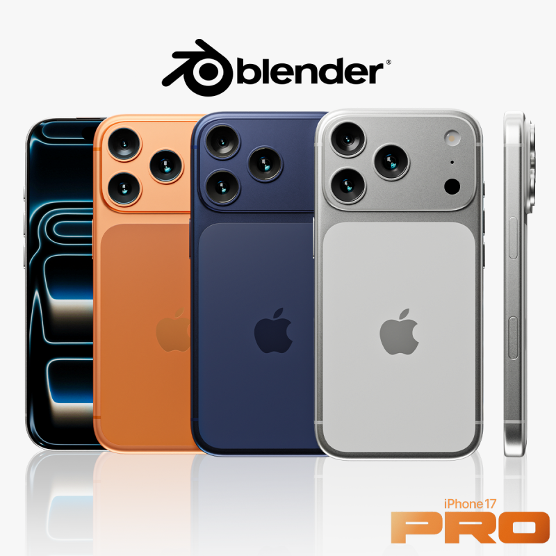 Apple iPhone 17 Pro and Pro Max 2025 3D Model .c4d .max .obj .3ds .fbx .stl .blend 