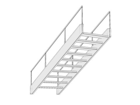 Metal Stairs 01 3D Model