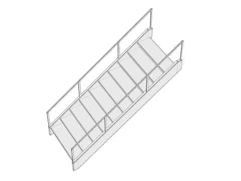 金属楼梯01 3D 模型