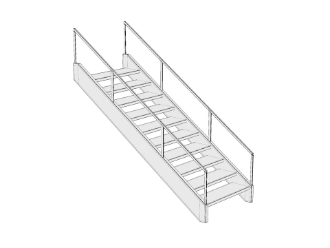Metal Stairs 01 3D Model