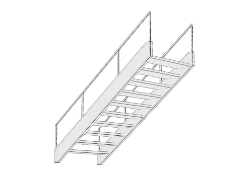 金属楼梯01 3D 模型