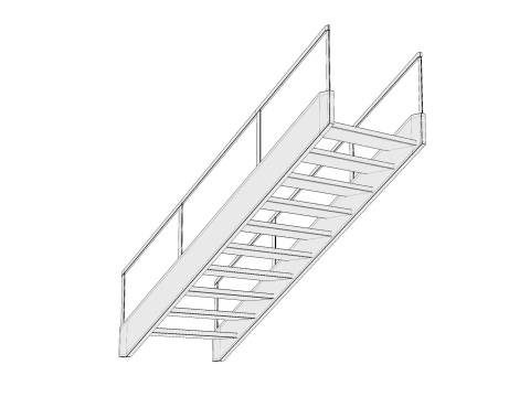 Metal Stairs 01 3D Model