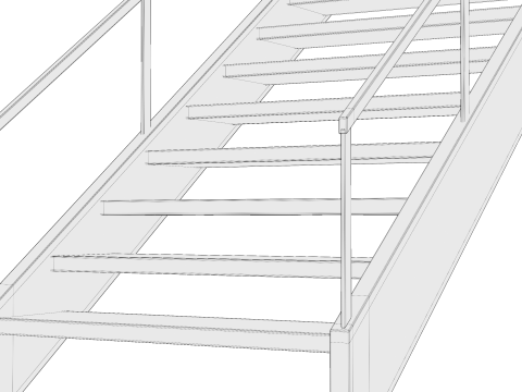 金属楼梯01 3D 模型