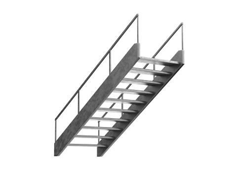 Metal Stairs 02 3D Model