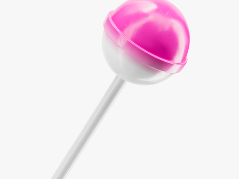 Różowe i białe lizaki 01 Model 3D