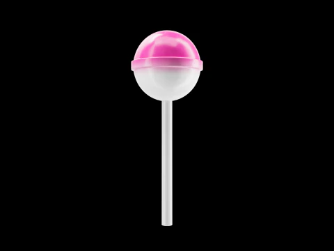 Pink and white Lollipops 01 3D Model