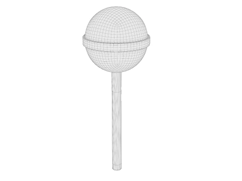 Pink and white Lollipops 01 3D Model