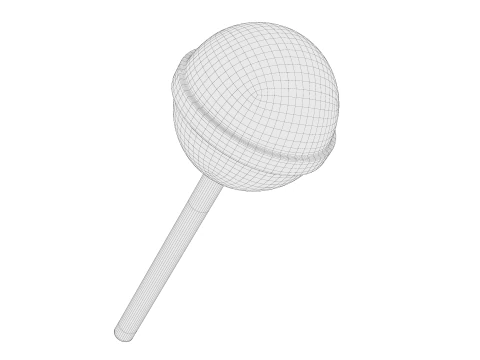 Pink and white Lollipops 01 3D Model