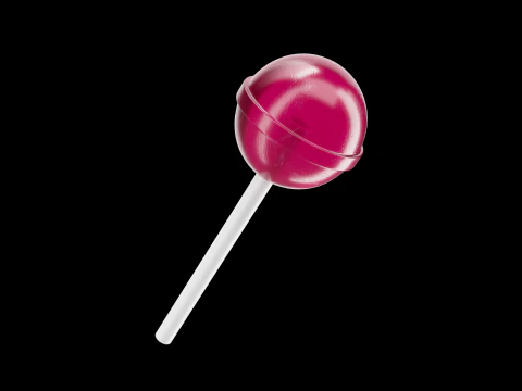 Pink Lollipop 03 3D Model