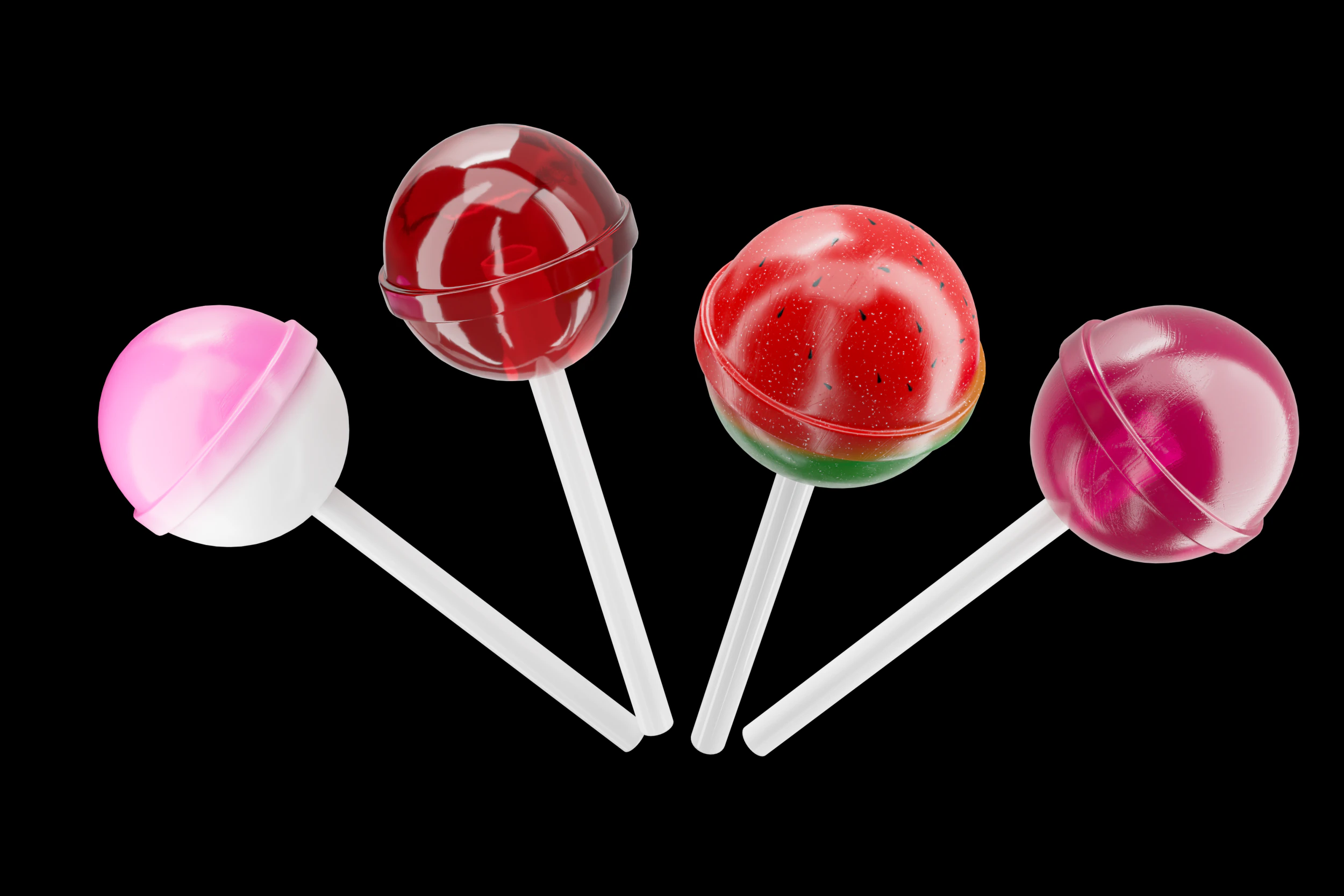 Lollipop Collection 01 3D Model .c4d .max .obj .3ds .fbx .stl .blend 