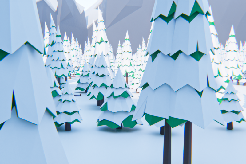 Low-Poly Winteromgeving 3D Model .c4d .max .obj .3ds .fbx .stl .blend 