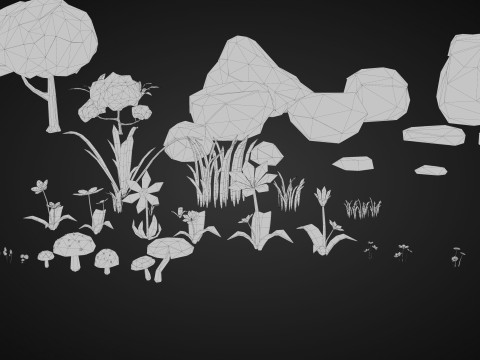 Low-Poly Winteromgeving 3D Model