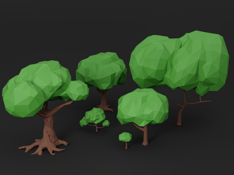 로우폴리트리 3D 모델