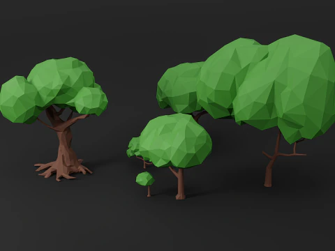 로우폴리트리 3D 모델